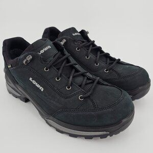 NEW LOWA Renegade GTX Lo Black Leather Hiking Shoes Boots Men's Size US9- EU42